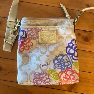 Coach Crossbody Adjustable Purse Flower Logo